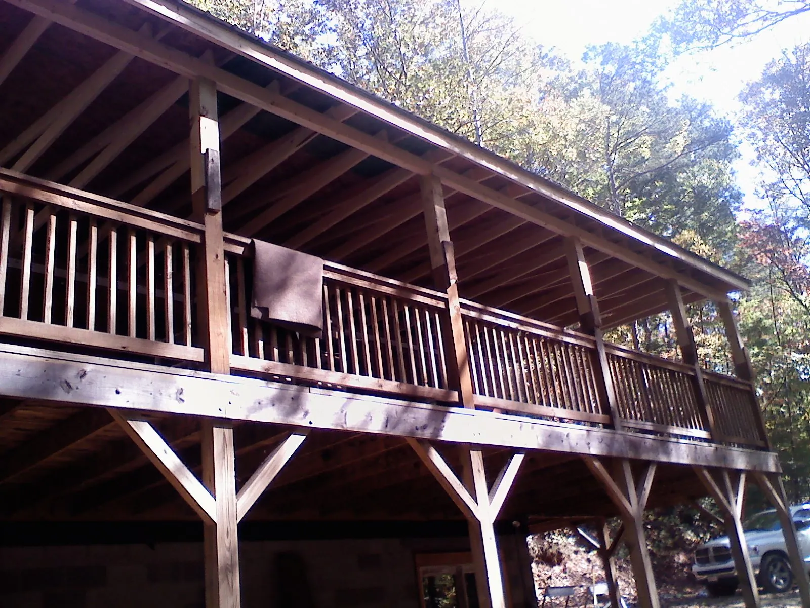 Timber framing under a new elevated porch and deck — Roof Leak Repair in Bakersfield by Roofing Brothers